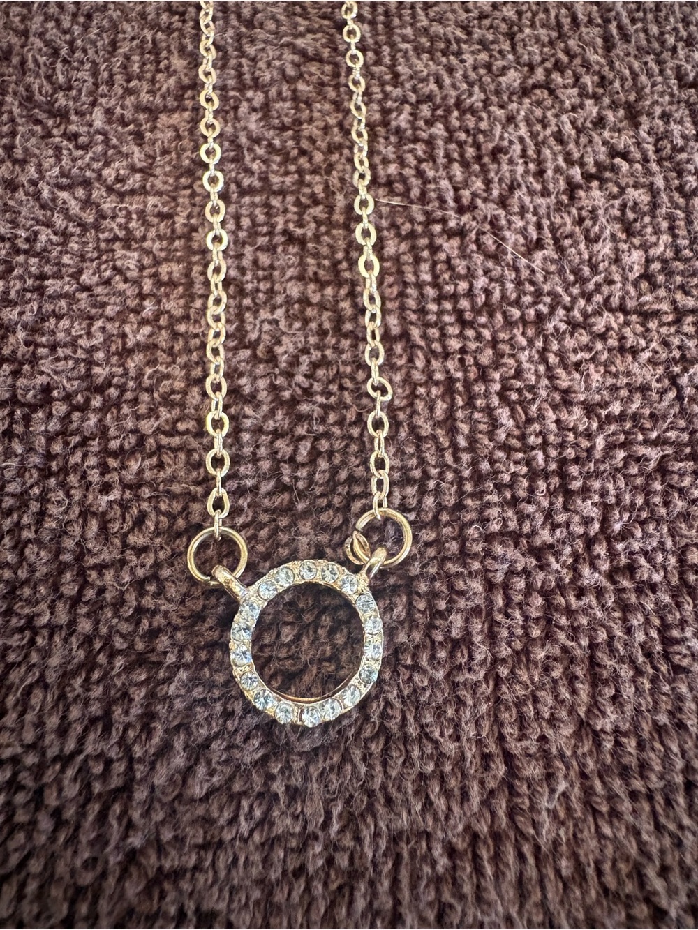 Gold Crystal Circle Pendant Necklace - Women Jewelry